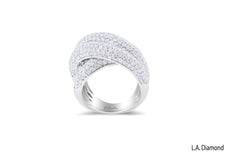 18K White Gold Double Infinity Loop Diamond Statement Ring (4.25 ct)