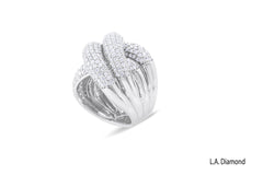 18K White Gold Double Infinity Loop Diamond Statement Ring (4.25 ct)