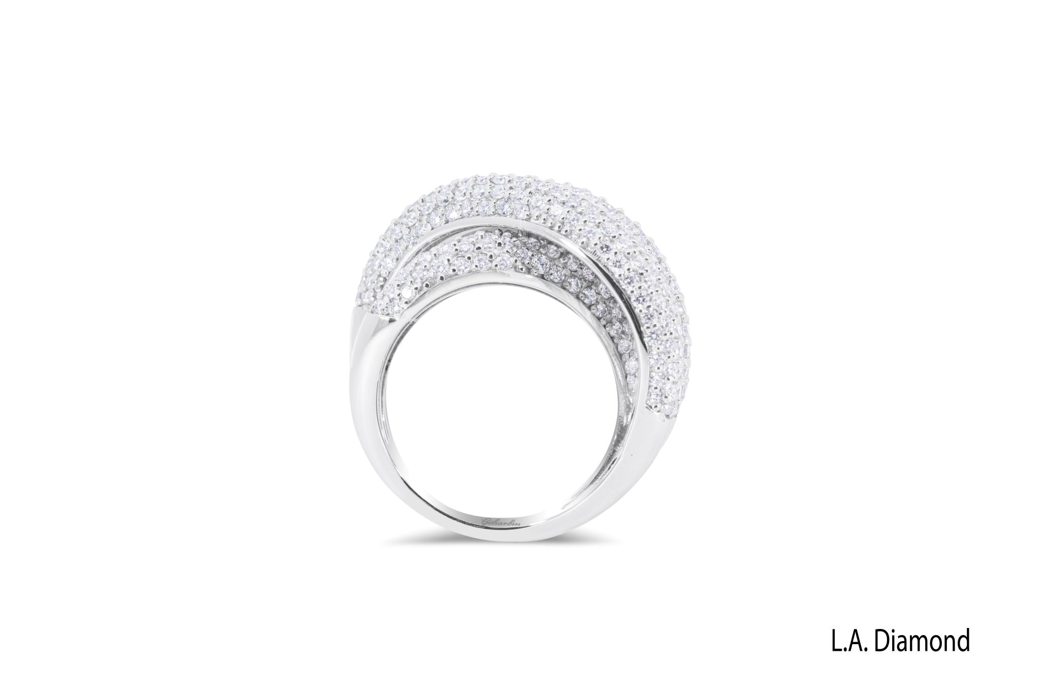 18K White Gold Double Infinity Loop Diamond Statement Ring (4.25 ct)