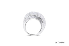 18K White Gold Double Infinity Loop Diamond Statement Ring (4.25 ct)