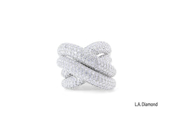 18K White Gold Double Infinity Loop Diamond Statement Ring (4.25 ct)
