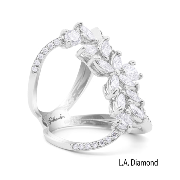 18K White Gold Double Loop Diamond Pavé Ring (2.50 ct)