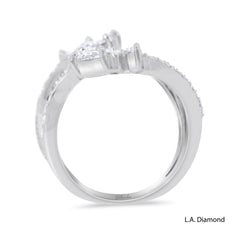 18K White Gold Marquise & Round Diamond Open-Shank Statement Ring (1.22 ct)