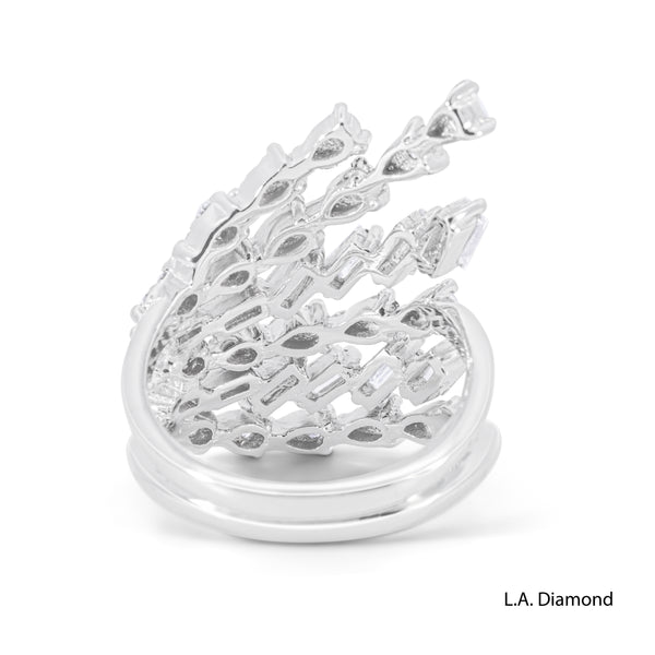 18K White Gold Multi-Cut Diamond Cluster Statement Ring (2.00 ct T.W.)