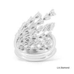 18K White Gold Multi-Cut Diamond Cluster Statement Ring (2.00 ct T.W.)