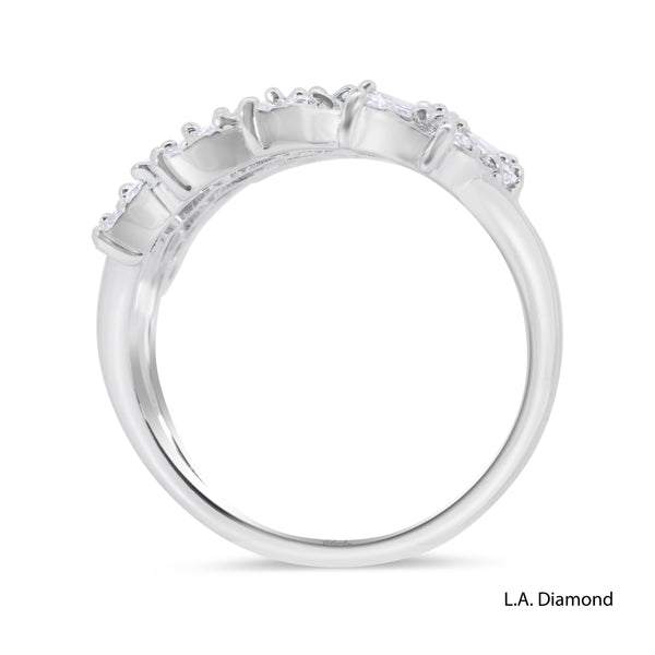 18K White Gold Multi-Cut Diamond Cluster Statement Ring (2.00 ct T.W.)