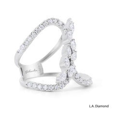 18K White Gold Natural Diamond Interlocking Loop Ring (1.20 ct T.W.)