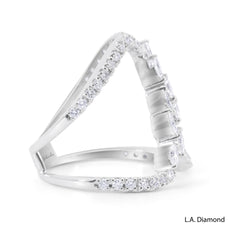 18K White Gold Natural Diamond Interlocking Loop Ring (1.20 ct T.W.)