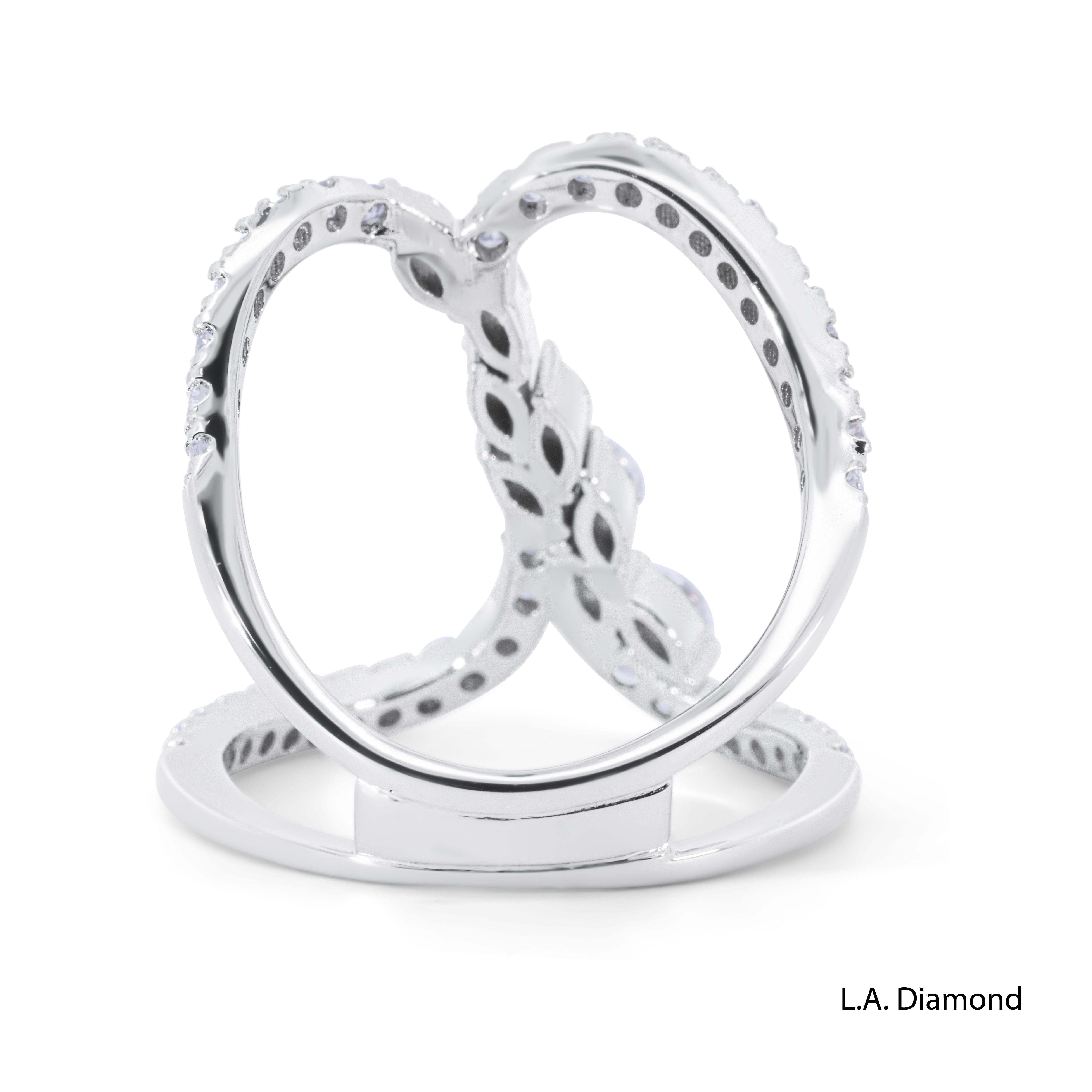 18K White Gold Natural Diamond Interlocking Loop Ring (1.20 ct T.W.)