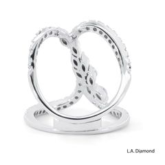 18K White Gold Natural Diamond Interlocking Loop Ring (1.20 ct T.W.)