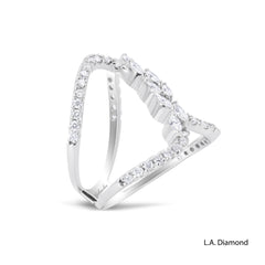 18K White Gold Natural Diamond Interlocking Loop Ring (1.20 ct T.W.)