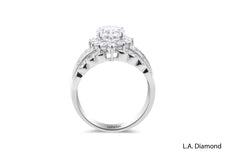 18K White Gold Oval Cut Diamond Engagement Ring (3.08 ctw)