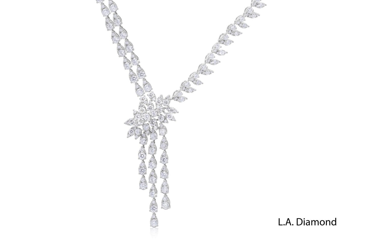 18K White Gold Radiant Diamond Luxe Necklace (12.54 ctw)