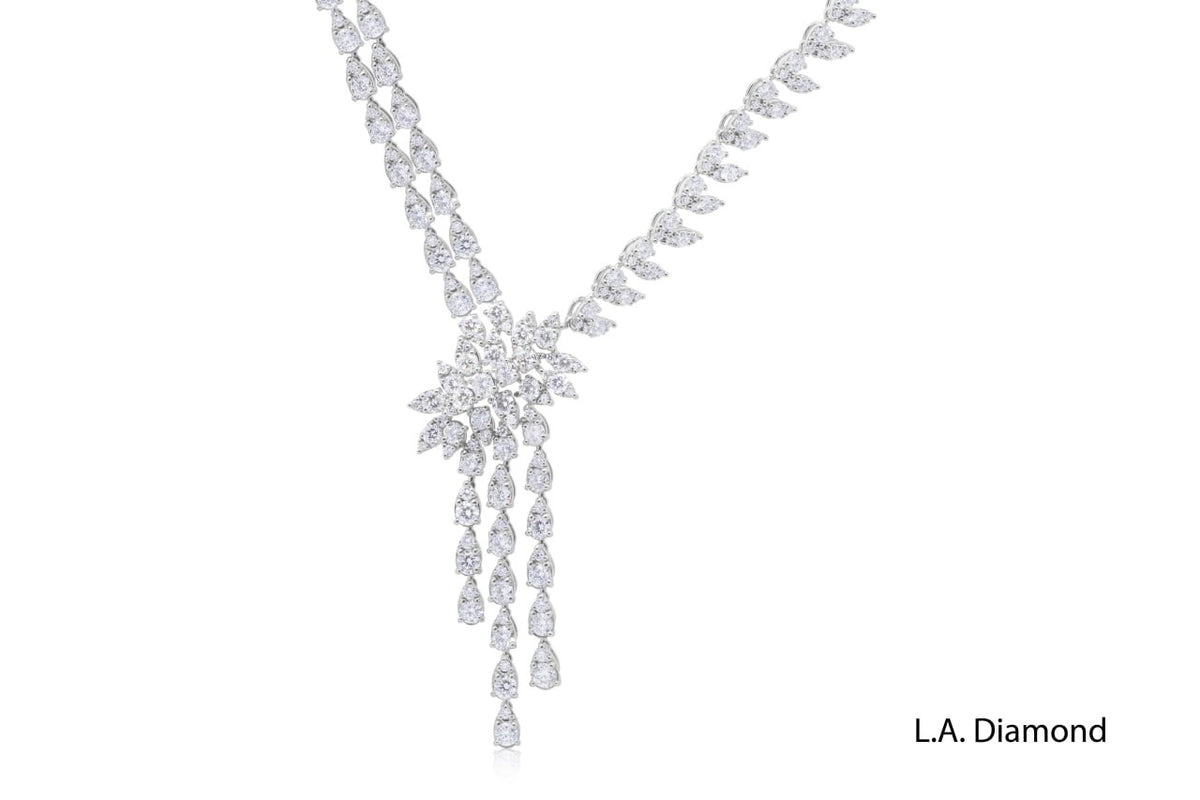 18K White Gold Radiant Diamond Luxe Necklace (12.54 ctw)