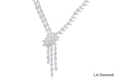 18K White Gold Radiant Diamond Luxe Necklace (12.54 ctw)