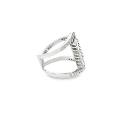18K White Gold Round & Baguette Diamond Statement Ring (0.66 ct)