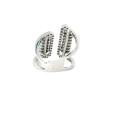 18K White Gold Round & Baguette Diamond Statement Ring (0.66 ct)