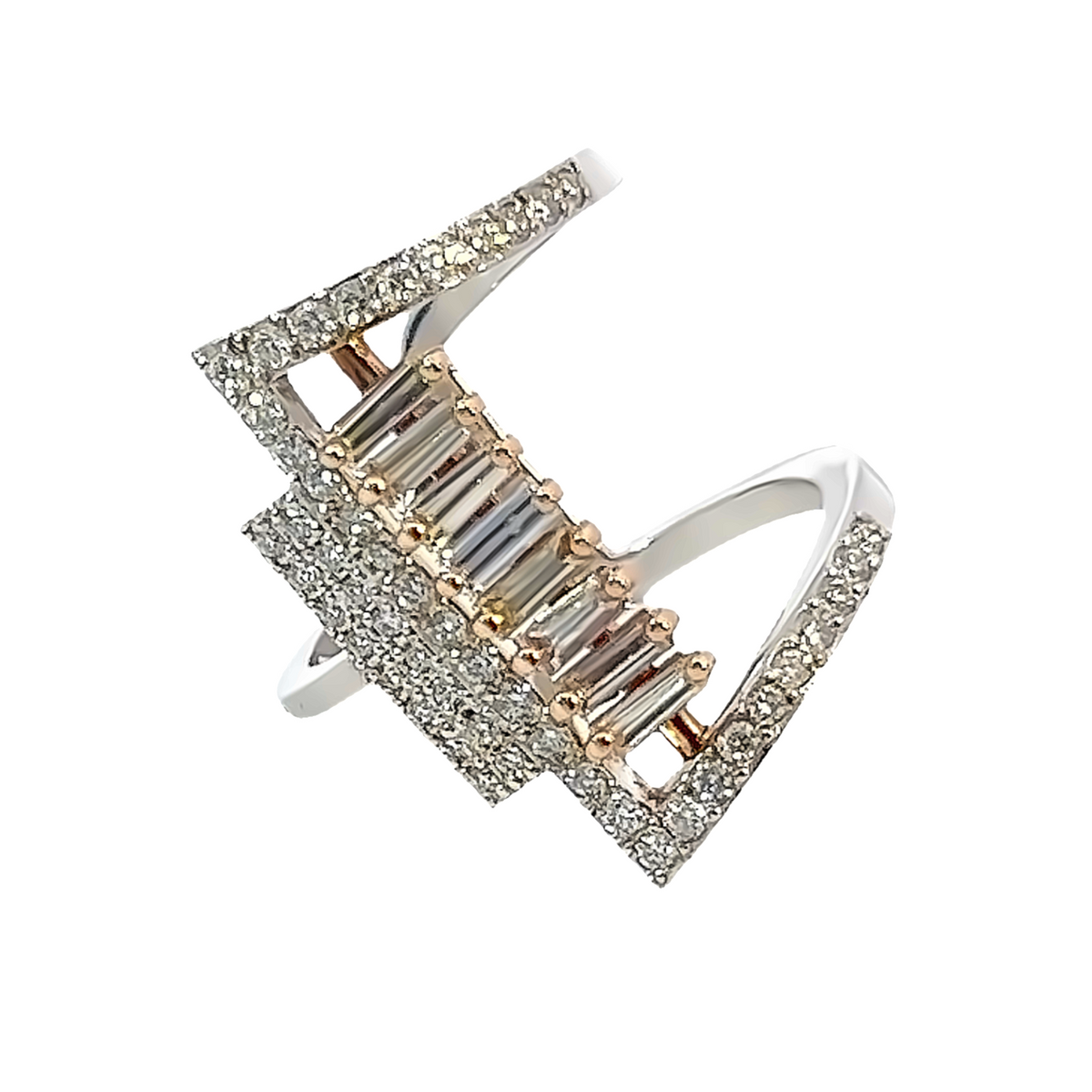 18K White Gold Round Diamond Ring (.66 ct)