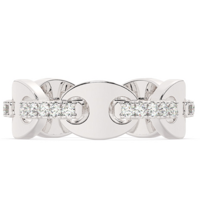 18K White Gold Round Diamond Wedding Ring (0.28 ct)
