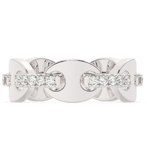18K White Gold Round Diamond Wedding Ring (0.28 ct)