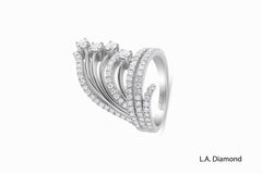 18K White Gold Round Diamond Wide Twisted Ring (2.20 ct)