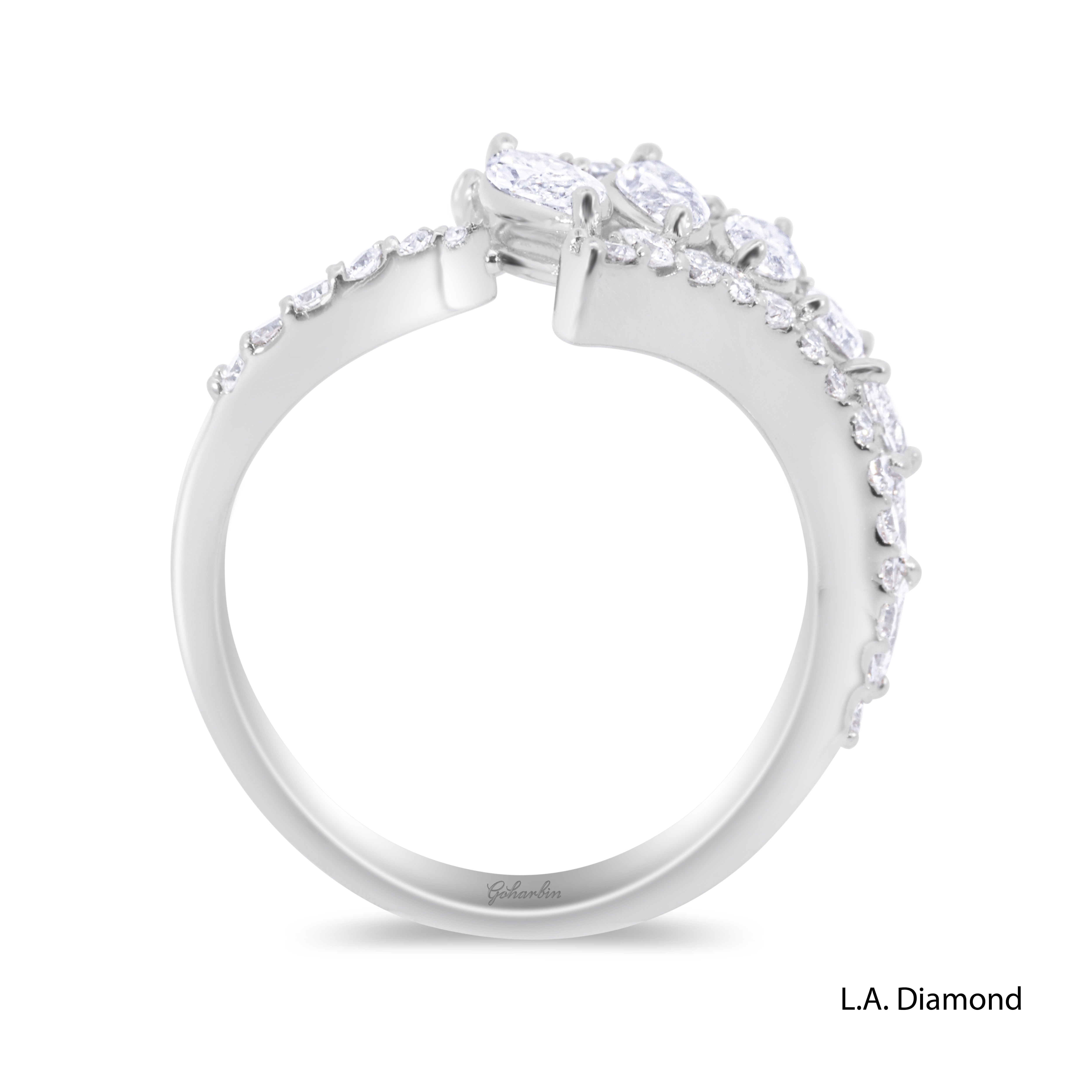 18K White Gold Round & Marquise Diamond Ring (1.77 ct)