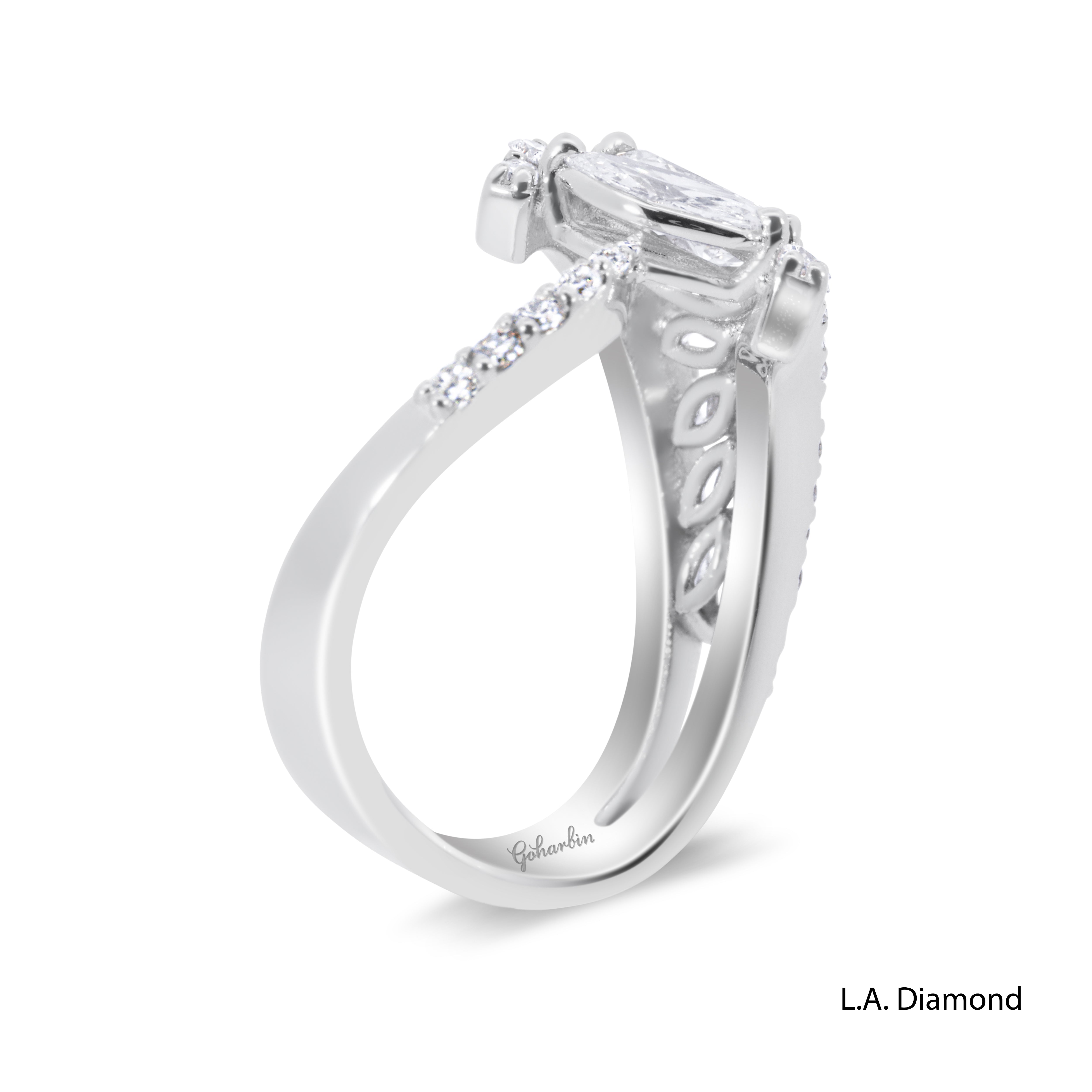 18K White Gold Round & Marquise Diamond Ring (1.77 ct)