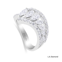 18K White Gold Round & Marquise Diamond Ring (1.77 ct)