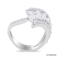 18K White Gold Round & Marquise Diamond Ring (1.77 ct)