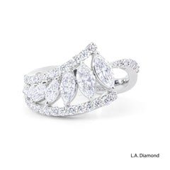 18K White Gold Round & Marquise Diamond Ring (1.77 ct)