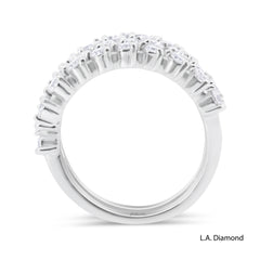 18K White Gold Triple Row Wrap-Around Natural Diamond Ring (2.00 ct T.W.)