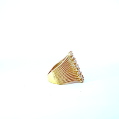 18K Yellow Gold Marquise & Round Diamond Ring (0.75 ct)