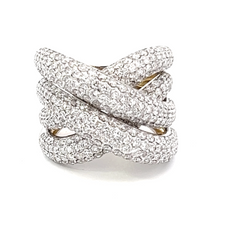 18K Yellow Gold Round Diamond Twist Ring (4.50 ct)