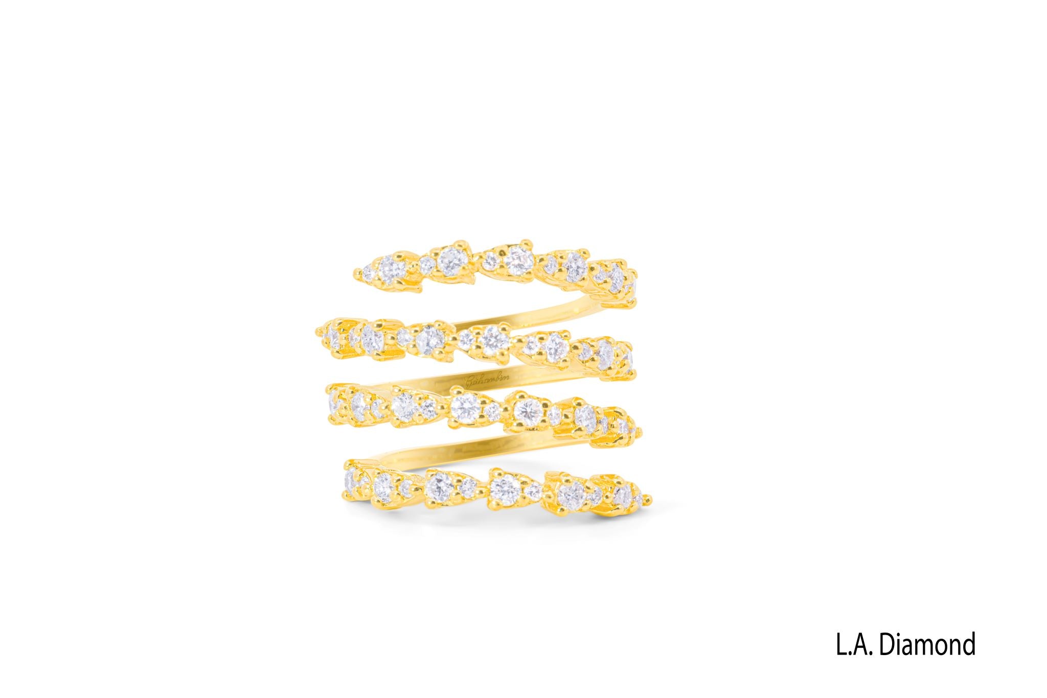 18K Yellow Gold Round Diamond Wrap Ring (1.35 ct)