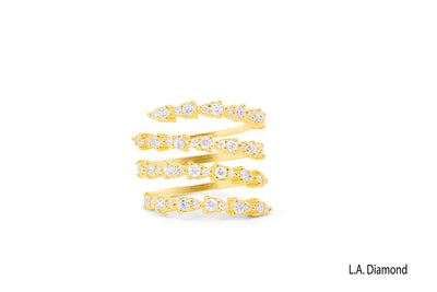 18K Yellow Gold Round Diamond Wrap Ring (1.35 ct)