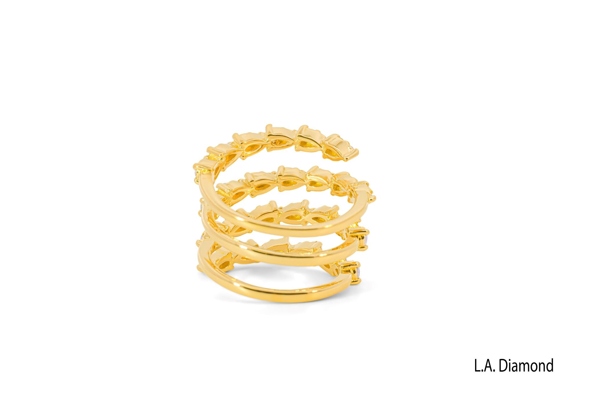 18K Yellow Gold Round Diamond Wrap Ring (1.35 ct)