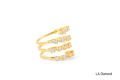 18K Yellow Gold Round Diamond Wrap Ring (1.35 ct)