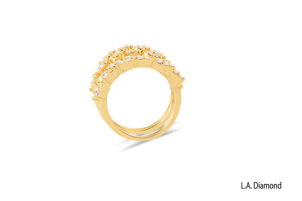 18K Yellow Gold Round Diamond Wrap Ring (1.35 ct)