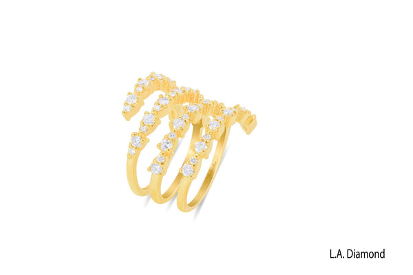 18K Yellow Gold Round Diamond Wrap Ring (1.35 ct)