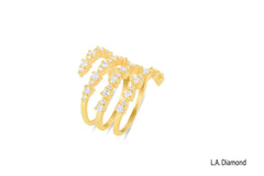 18K Yellow Gold Round Diamond Wrap Ring (1.35 ct)