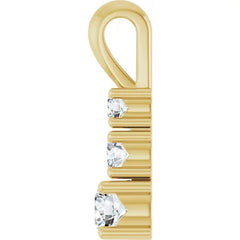 1/2 Carat Round Graduated Three Stone Diamond Pendant in 14K Gold