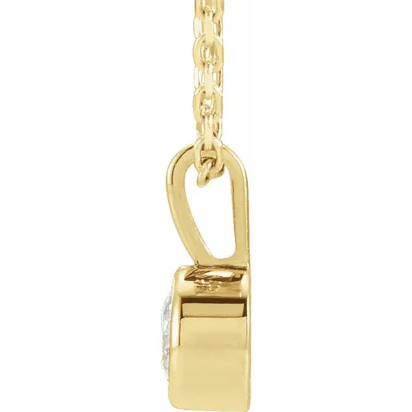 1 Carat Round Bezel Diamond Pendant in Gold