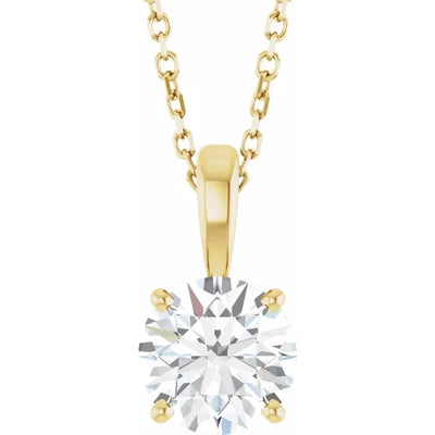 1 Carat Round Floating Diamond Pendant in 14K Gold