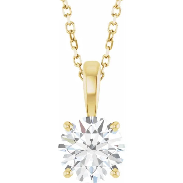 1 Carat Round Floating Diamond Pendant in 14K Gold
