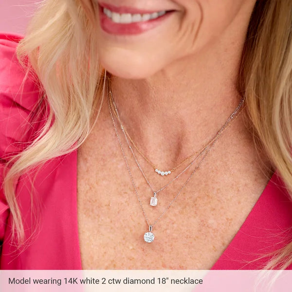 1 Carat Round Floating Diamond Pendant in 14K Gold