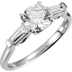 14K Solid Gold Round Imitation Cubic Zirconia Natural Diamond