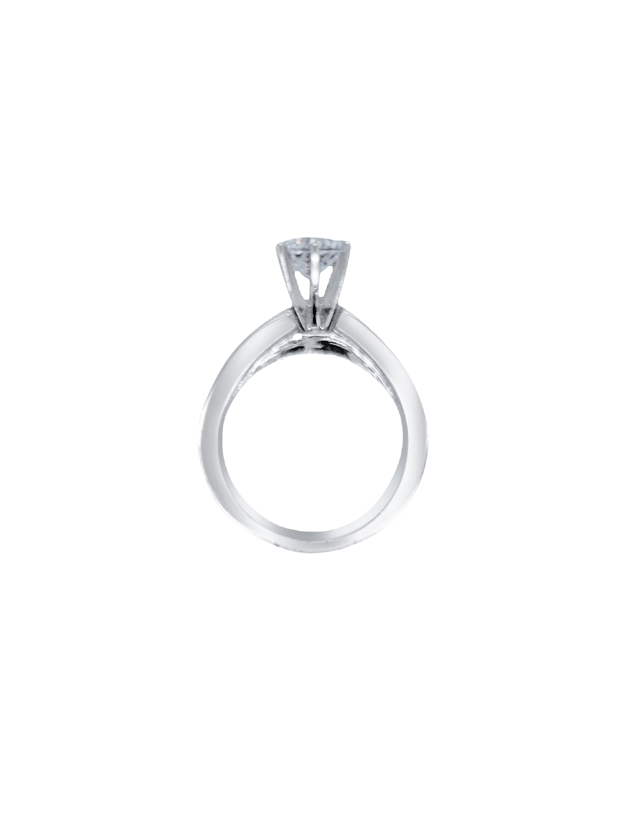 18k White Gold Diamond Multi-Row  Round and Bezel Corner Princess Cut Engagement Ring 2.23c - LA DIAMOND