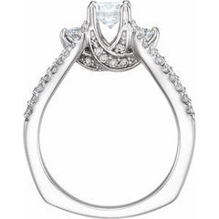 14K Solid Gold 7/8 CTW Diamond Engagement Ring