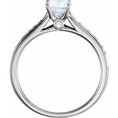 14K Solid Gold 1 CTW Natural Diamond Channel-Set Matching Band