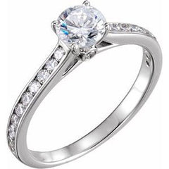 14K Solid Gold 1 CTW Natural Diamond Channel-Set Matching Band
